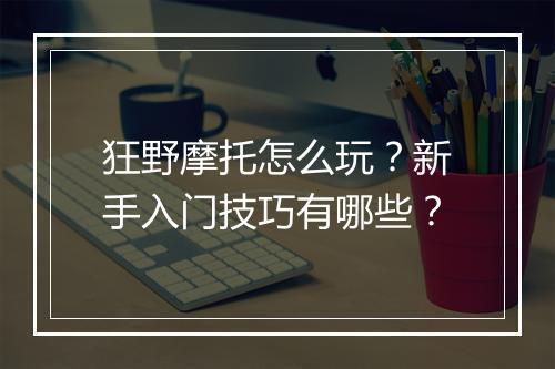 狂野摩托怎么玩？新手入门技巧有哪些？