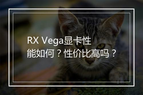 RX Vega显卡性能如何？性价比高吗？