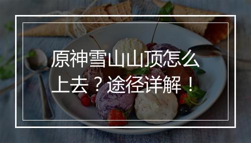 原神雪山山顶怎么上去？途径详解！
