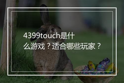 4399touch是什么游戏？适合哪些玩家？