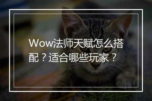 Wow法师天赋怎么搭配？适合哪些玩家？