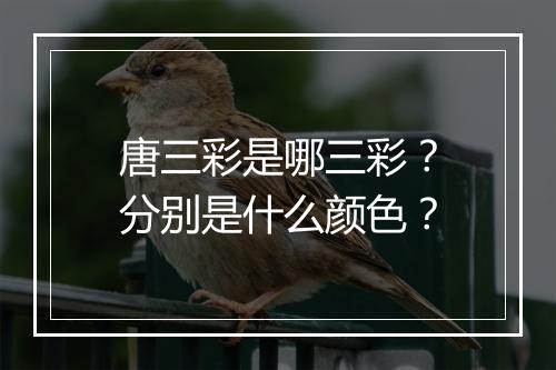 唐三彩是哪三彩？分别是什么颜色？