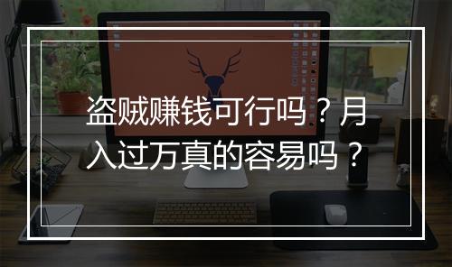盗贼赚钱可行吗？月入过万真的容易吗？