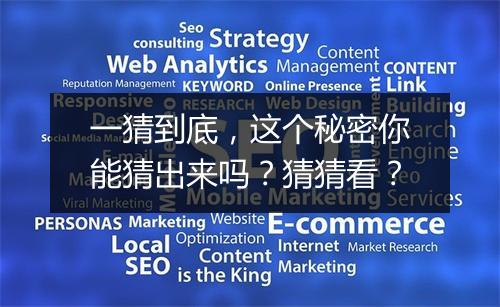 一猜到底，这个秘密你能猜出来吗？猜猜看？