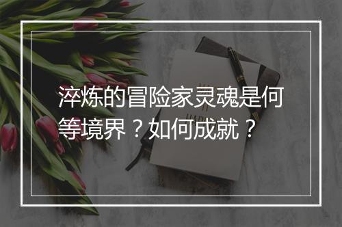 淬炼的冒险家灵魂是何等境界？如何成就？