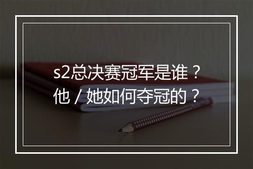 s2总决赛冠军是谁？他／她如何夺冠的？