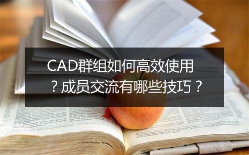 CAD群组如何高效使用？成员交流有哪些技巧？