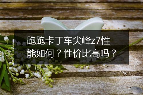 跑跑卡丁车尖峰z7性能如何？性价比高吗？