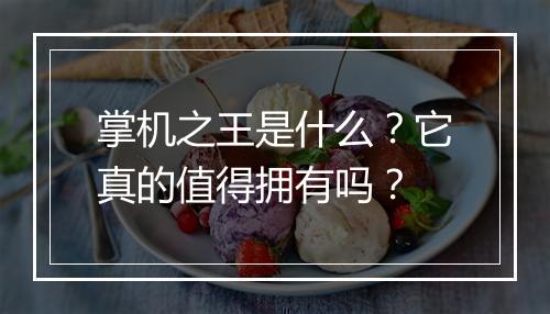 掌机之王是什么？它真的值得拥有吗？
