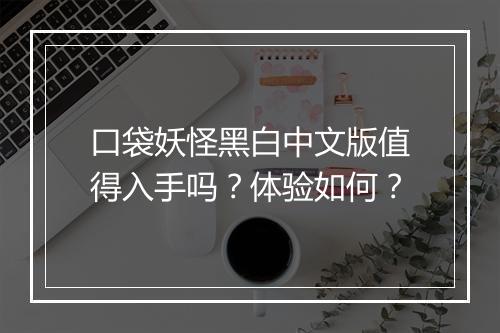 口袋妖怪黑白中文版值得入手吗？体验如何？