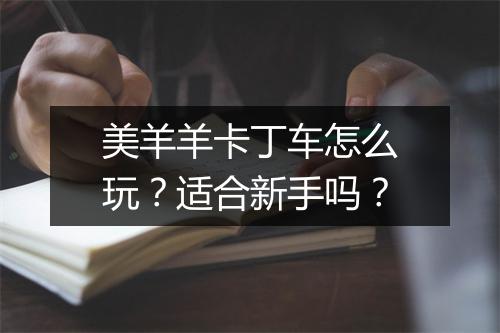 美羊羊卡丁车怎么玩？适合新手吗？