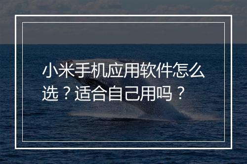 小米手机应用软件怎么选？适合自己用吗？