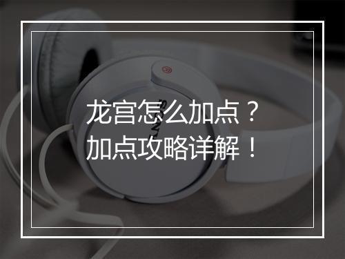 龙宫怎么加点？加点攻略详解！