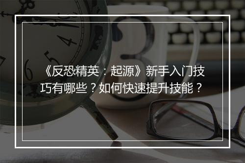 《反恐精英：起源》新手入门技巧有哪些？如何快速提升技能？