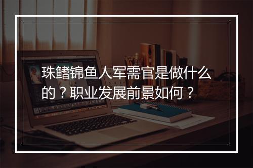 珠鳍锦鱼人军需官是做什么的？职业发展前景如何？