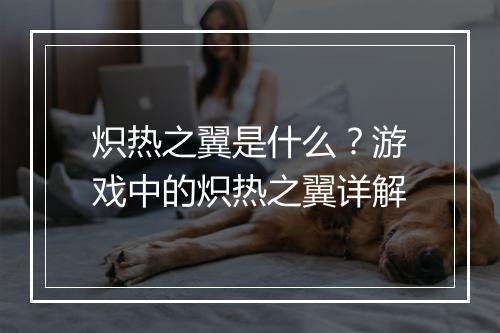 炽热之翼是什么？游戏中的炽热之翼详解