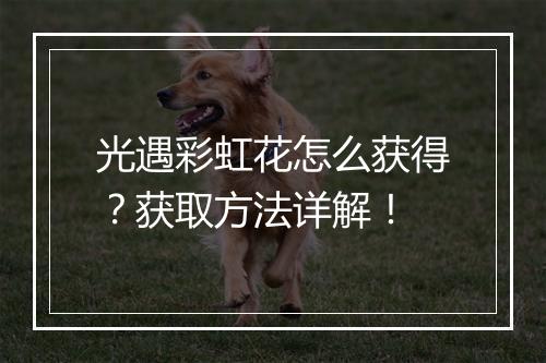 光遇彩虹花怎么获得？获取方法详解！