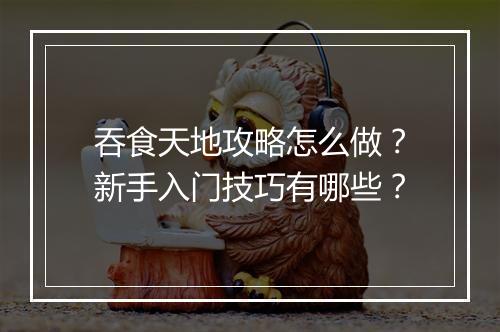 吞食天地攻略怎么做？新手入门技巧有哪些？