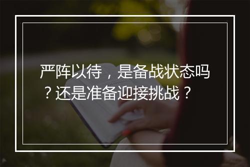 严阵以待，是备战状态吗？还是准备迎接挑战？