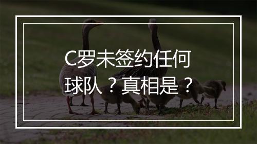 C罗未签约任何球队？真相是？