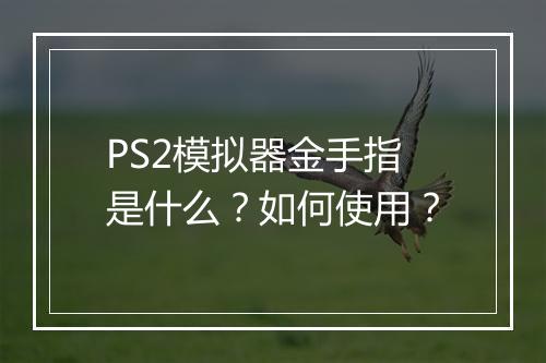 PS2模拟器金手指是什么？如何使用？