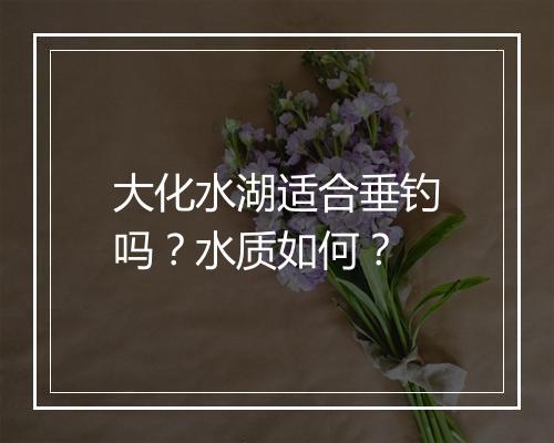 大化水湖适合垂钓吗？水质如何？