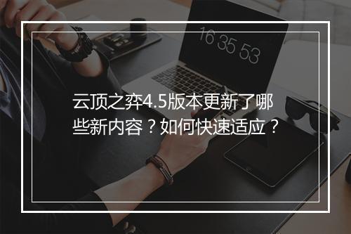 云顶之弈4.5版本更新了哪些新内容？如何快速适应？