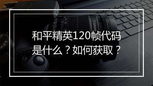 和平精英120帧代码是什么？如何获取？