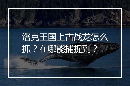 洛克王国上古战龙怎么抓？在哪能捕捉到？