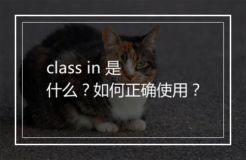 class in 是什么？如何正确使用？