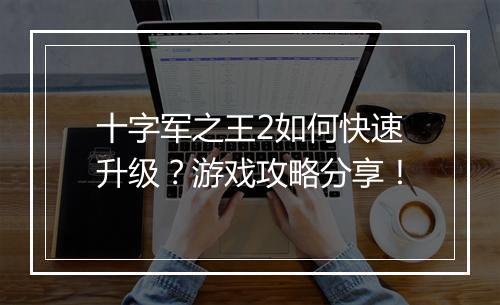 十字军之王2如何快速升级？游戏攻略分享！