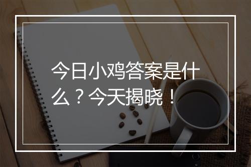 今日小鸡答案是什么？今天揭晓！