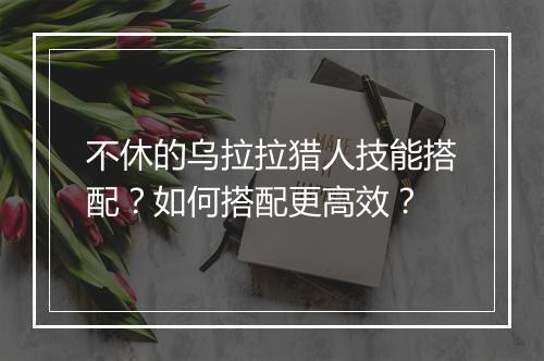 不休的乌拉拉猎人技能搭配？如何搭配更高效？