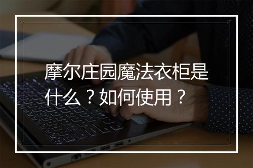 摩尔庄园魔法衣柜是什么？如何使用？