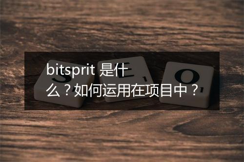 bitsprit 是什么？如何运用在项目中？