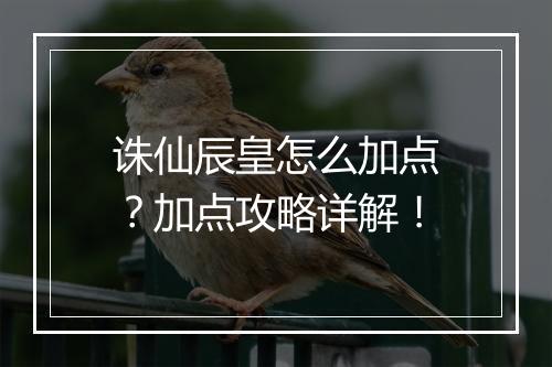 诛仙辰皇怎么加点？加点攻略详解！
