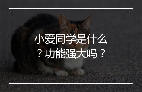 小爱同学是什么？功能强大吗？