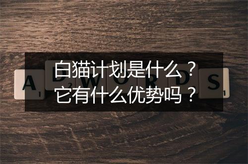 白猫计划是什么？它有什么优势吗？
