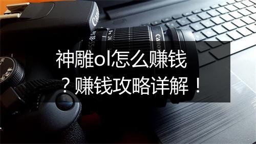 神雕ol怎么赚钱？赚钱攻略详解！