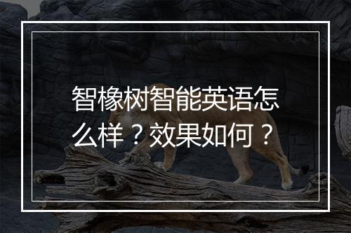 智橡树智能英语怎么样？效果如何？