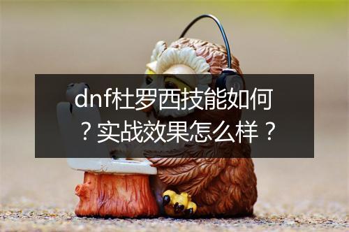 dnf杜罗西技能如何？实战效果怎么样？