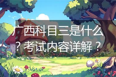 广西科目三是什么？考试内容详解？