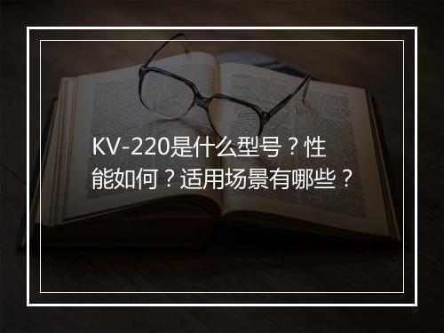 KV-220是什么型号?性能如何?适用场景有哪些?