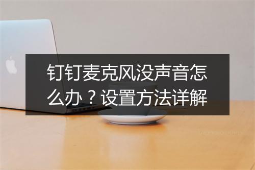 钉钉麦克风没声音怎么办？设置方法详解