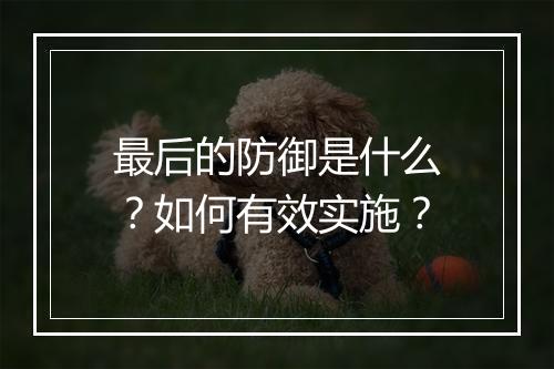 最后的防御是什么？如何有效实施？