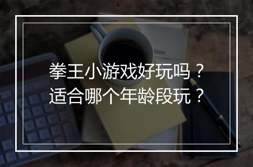 拳王小游戏好玩吗?适合哪个年龄段玩?