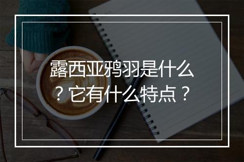 露西亚鸦羽是什么？它有什么特点？