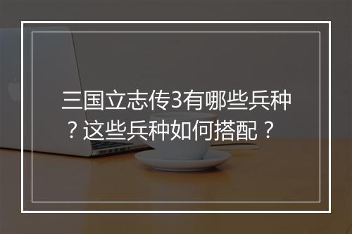 三国立志传3有哪些兵种？这些兵种如何搭配？