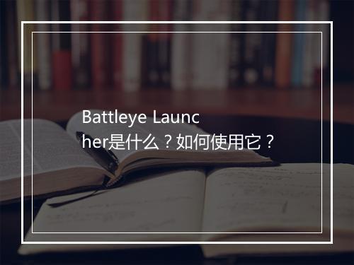 Battleye Launcher是什么？如何使用它？