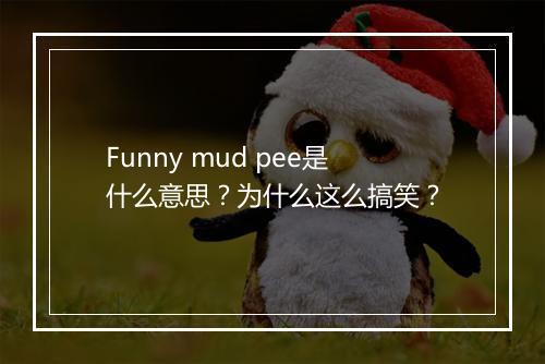 Funny mud pee是什么意思？为什么这么搞笑？